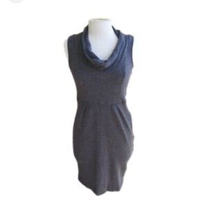 Ann Taylor grey cowl collar - wool blend dress